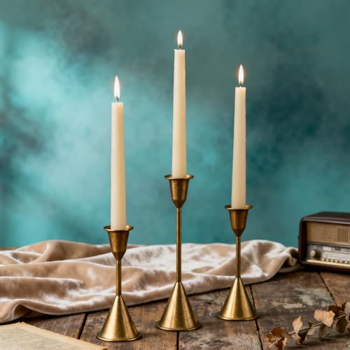 10PCS 10" Cream White Pure Beeswax Taper Candles, Wedding & Formal Dinner - color: White, size: 10”