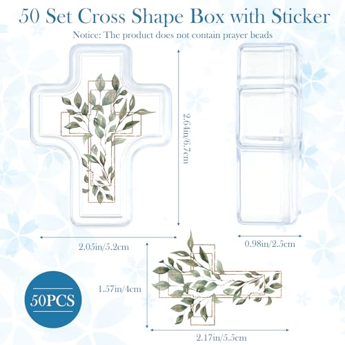 Ferreve First Communion Cross Trinket Box 2.05" x 2.64", 50 Pcs
