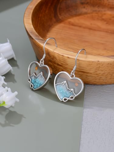 Dorunmo 925 Sterling Silver Mustard Seeds Dangle Earrings for Women Mountains Earrings Hypoallergenic Christmas Jewelry Gifts for Women - style: Mustard Seeds-Heart