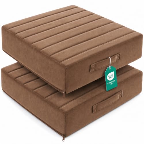 Codi Floor Pillows 2 Pack, Large Floor Cushion for Adults, 22-Inch Coffee - color: Coffee, size: 22 Inch (Pack of 2)