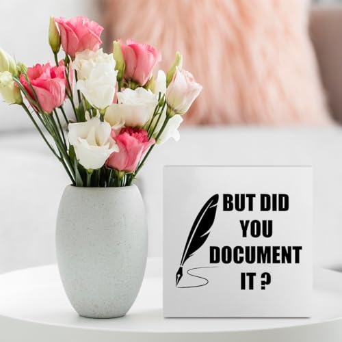 Funny Desk Decor Rustic Office Supplies White Wooden Box Sign 02 - color: White0398
