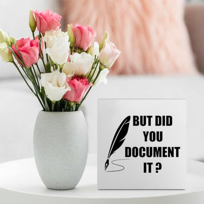 Funny Desk Decor Rustic Office Supplies White Wooden Box Sign 02 - color: White0398