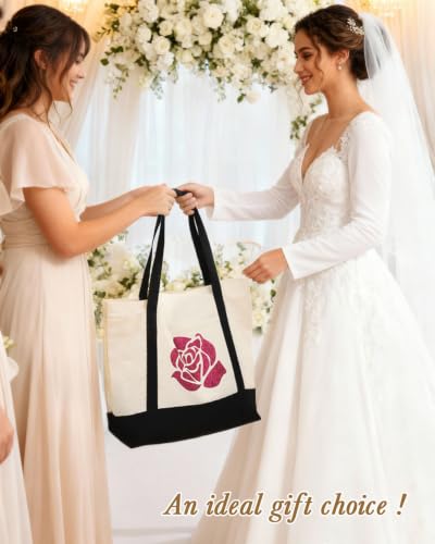 Lzerking 3 Pack Canvas Tote Bag with Zipper and External Pocket