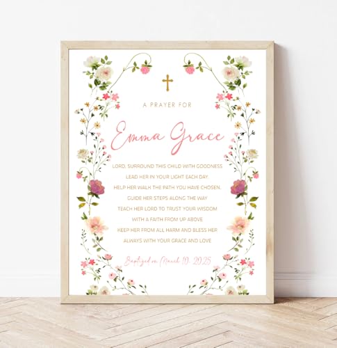Personalized Baptism Gift For Girl, Baby Boy Gift, Affirmation Baptism Sign, Baptism Sign Dedication, Baptism Gift For Boy and Girl Ideas, Custom Cross With Name and Date Sign Decor Design 16 - color: Design 6