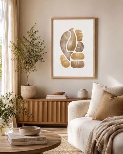 iHery 12x16in OAK Wood 5 Loaves and 2 Fish Framed Wall Art - color: Beige Framed Loaves, size: 16"L x 12"W