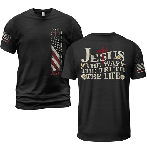 The Way The Truth and The Life Shirt, Cross Men Shirt - color: Ds03-black, size: Large