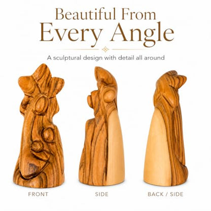 Zuluf Mini Olive Wood Holy Family Jesus Figurine Nativity Statue 4.1in