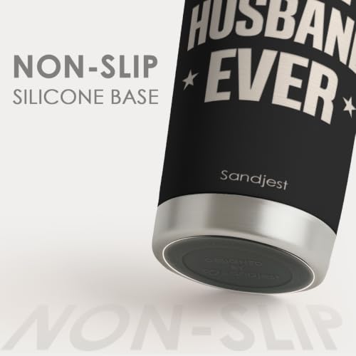 SANDJEST 20oz Insulated Tumbler for Husband, Stainless Steel Travel Mug with Lid, Best Husband Ever Coffee Cup for Men, Boyfriend Birthday Christmas Valentine - color: Husband