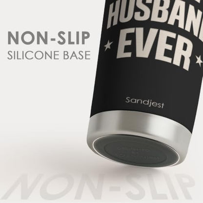 SANDJEST 20oz Insulated Tumbler for Husband, Stainless Steel Travel Mug with Lid, Best Husband Ever Coffee Cup for Men, Boyfriend Birthday Christmas Valentine - color: Husband