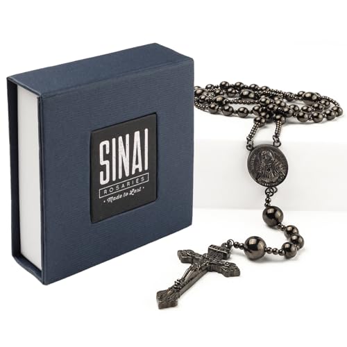 Gun Metal World War I Seven Sorrow Original Solid Stainless Steel Rosary Beads Catholic