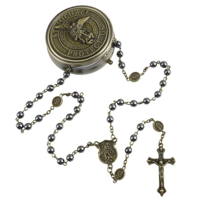 Saint Michael the Archangel Catholic Rosary Necklace - color: Saint Michael B