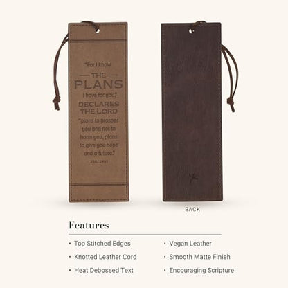 Christian Art Gifts Premium Faux Leather Bookmark: I Know the Plans - color: Brown/Know the Plans