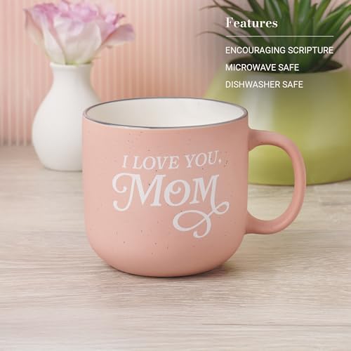 Christian Art Gifts I Love You Mom Coffee Mug, Proverbs 31 Bible Verse, Microwave/Dishwasher Safe, 14 oz, Pink & White Mom Mug, Gifts for Mom - color: Pink/Love You Mom, size: 14 Ounces