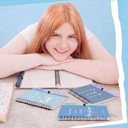 10 Set Christian Gifts Bulk for Teacher Blue Bible Notebooks - color: Blue