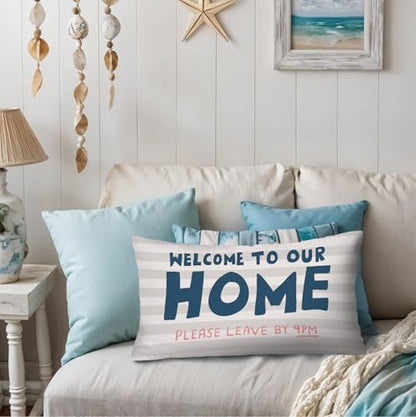 Farmhouse Throw Pillow Cover 12x20,Outdoor Porch Pillows - color: White-home