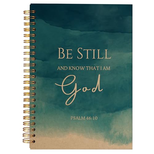 Be Still and Know That I am God Christian Notebook Journal, Christian Gifts for Women, Bible Notebooks for Note Taking, Bible Journaling Notebook, Blue Hardcover Spiral Notebook 5.5x8.3 kraft paper - color: white Bible-blue sea46:10 NP