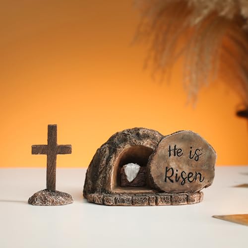 Empty Tomb with Cross Decorations - Nativity Scene Set He is Risen