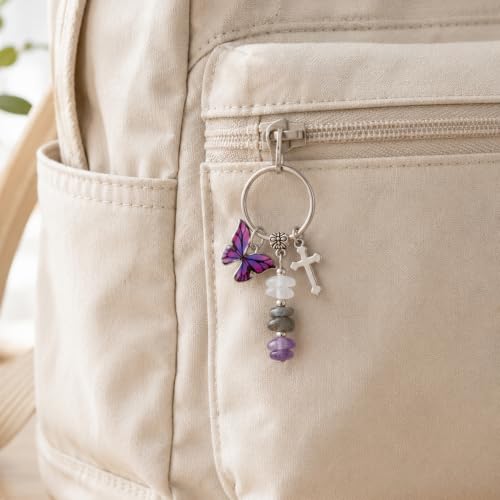 Crystal Keychain Gifts For Women, Friend, Coworker, Daughter, Mom, Faith - color: God's Within Her