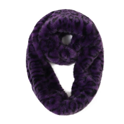LA CARRIE Womens Leopard Print Infinity Scarf Loop Circle Neck Warmer - color: Leopard Purple