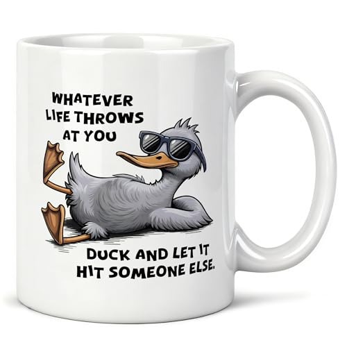 Funny Duck Mug 11 oz, Duck Lover Gifts, Sarcastic Gag Gift for Coworkers Friends Coffee Cups Ceramic, Ducks and Let It Hit Someone Else Ceramic Mug for Coffee Tea Hot Cocoa Home Office Work - color: 29Child