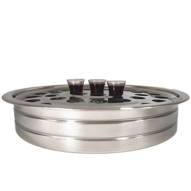 2 Pcs Communion Cup Trays for Church Service,2 Stackable Communion Serving Trays,Church Communion Trays Serving Ware Sets W/ 160pcs Disposable Cups