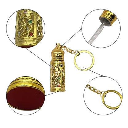 Anointing Oil Bottle Keychain, Gold - color: Gold