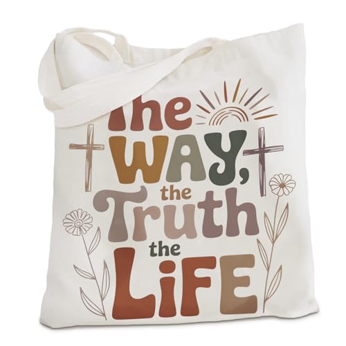 Tote Bag for Women,Shoulder Bag for Work Beach Travel and Shopping Grocery Jesus FBD - color: The Way the Truth the Life