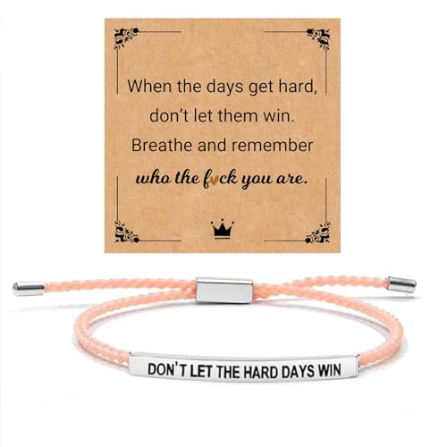 God is in Control Leather Bracelet, Stainless Steel Christian Faith Braided Engraved Bar Bracelets Self Worth Motivation Bracelet Inspirational Friendship Jewelry for Men Women - color: Don't Pink&Silver