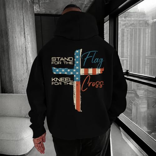 Christian Hoodies for Men God Jesus Cross Faith Religious Christ Hoodie - color: Black1, size: XX-Large