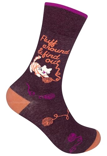 FUNATIC Crazy Socks with Funny Sayings - Novelty Gift for Men, Women, Adult - color: Fluff Around and Find Out