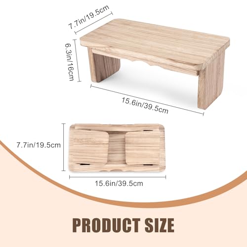 Meditation Bench Kneeling Stool Foldable Wooden Prayer Seat - color: Light Wood