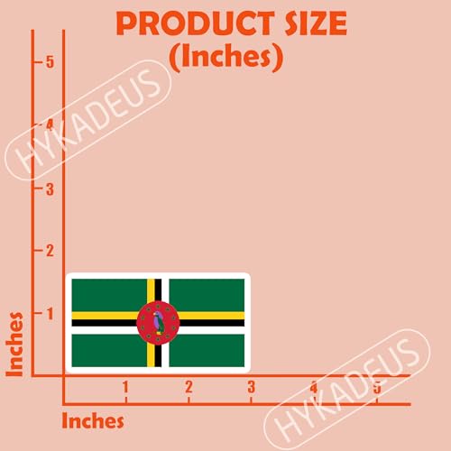 (3Pcs) Dominica Flag Stickers – Dominican National Flag Vinyl Decals, Waterproof Sticker for Laptop, Water Bottle, Scrapbook, Phone Case, Travel Gear, 3" x 1.6" - color: Dominica