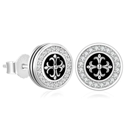 KRKC&CO Earrings for Men, Sterling Silver Earrings Studs, Hypoallergenic - color: Black I