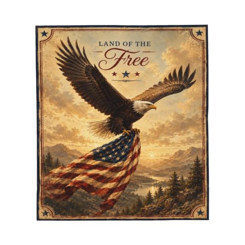 jerkboo American Eagle Throw Blanket Gift 40"x50" - color: American Eagle, size: 50"x40"