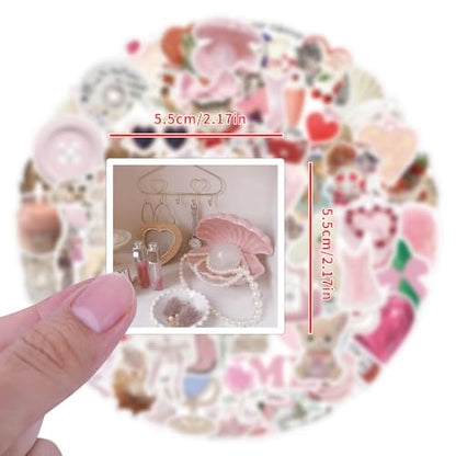 120Pcs Coquette Stickers for Girls.Waterproof Cartoon Cute Decals for Water Bottles Laptop Notebook Phone Guitar Scrapbook.Aesthetic Stickers Gifts for Women Teens Adults. - color: 120 - Coquette Aesthetics