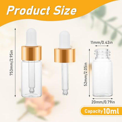 20 Pack 10ml Mini Dropper Bottle for Cuticle Oil - size: 10ml