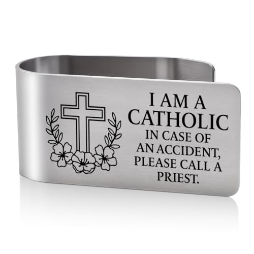 I Am A Catholic in Case of Car Visor Clip Gifts for Catholic Men - color: silver 2