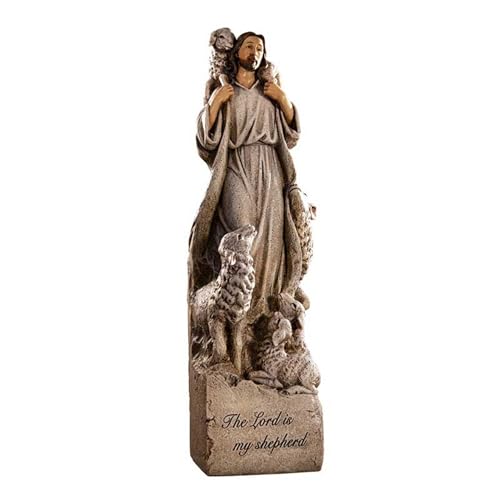 Avalon Gallery Figures of Faith Collection Gift Boxed Figurine with Prayer Inscription, 12-Inch, Shepherd with Sheep - color: Shepherd With Sheep, size: 12-Inch