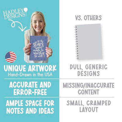 Guided Bible Study Journal for Women - Bible Journal for Women - color: Indigo Pastel Stars