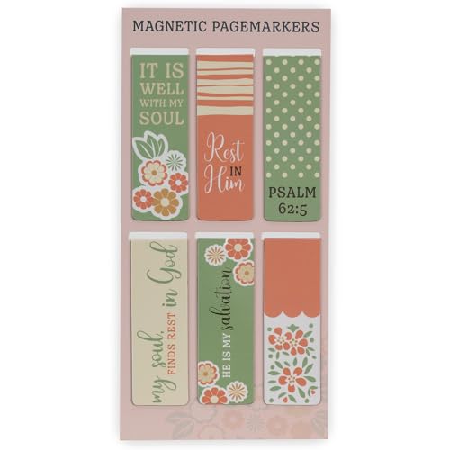 Christian Art Gifts Magnetic Scripture Bookmark/Pagemarker Set for Women - color: It is Well With My Soul