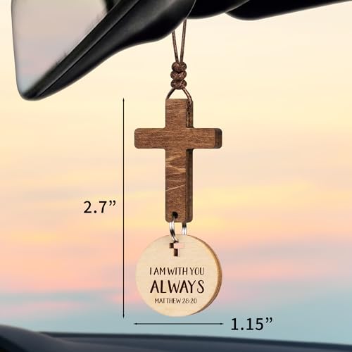 Car Accessories Christian Gifts for Women Men, Cross for Car Religious Gift - color: I Am With You Always
