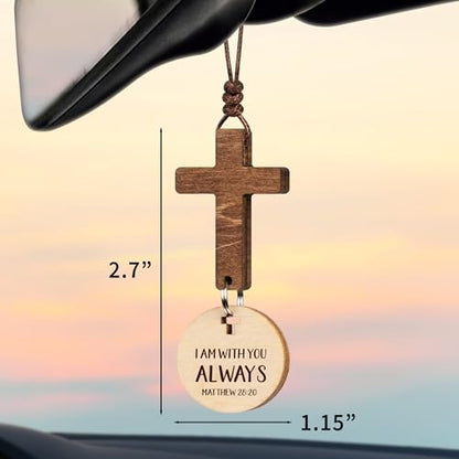 Car Accessories Christian Gifts for Women Men, Cross for Car Religious Gift - color: I Am With You Always