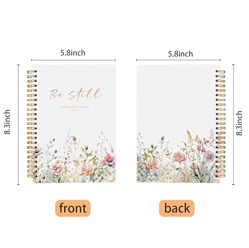 Floral Christian Bible Spiral Notebook Journal 5.5x8.3 Inch - color: 3-Christian-notebook