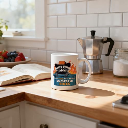 Funny Raccoon Meme Mug 11 oz, Team Leader Boss Gifts, Funny Gifts for Coworkers Coffee Cups Ceramic, Only You Can Prevent Dumpster Ceramic Mug for Coffee Tea Hot Cocoa Home Office Work - color: 14Child