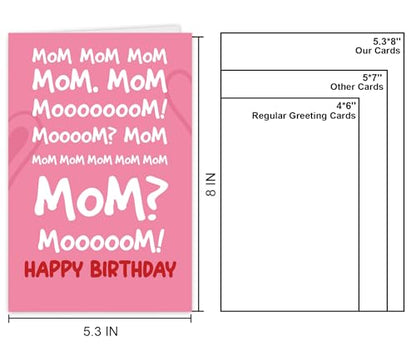 Funny Birthday Card for Mom Mother, Humorous Birthday Card Gift from Son Daughter. - color: #2