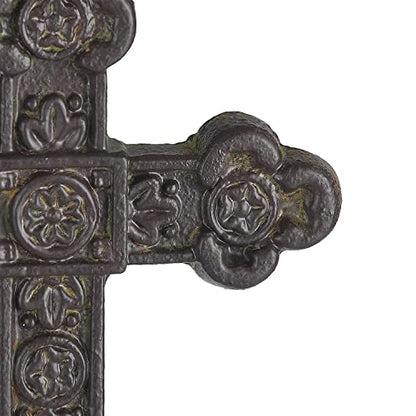 Retrome 8.5" H Cast Iron Wall Cross Home Decor, Green……