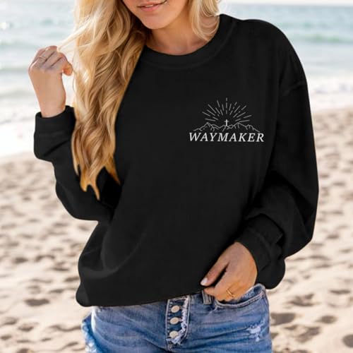 Pairxily Womens Christian Sweatshirt Inspirational Religious Faith Sweatshirts Graphic Crewneck Long Sleeve Shirts - color: Black, size: X-Large