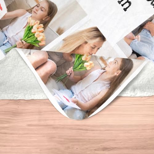 inkArts Custom Blankets with Photo, Personalized Mom Blankets, Customized Photo Blanket, Custom Picture Blanket, Personalized Birthday Gifts for Mom Baby Kid Family - color: 6 Photos