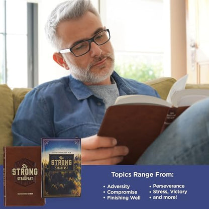 Be Strong and Steadfast 366 Devotions for Men, Brown Vegan Leather