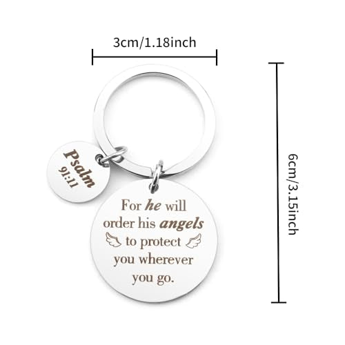 Christian Keychains Cross Keychain Bible Accessories Gifts Christian Gifts Religious Gifts - color: Pslam Keychain